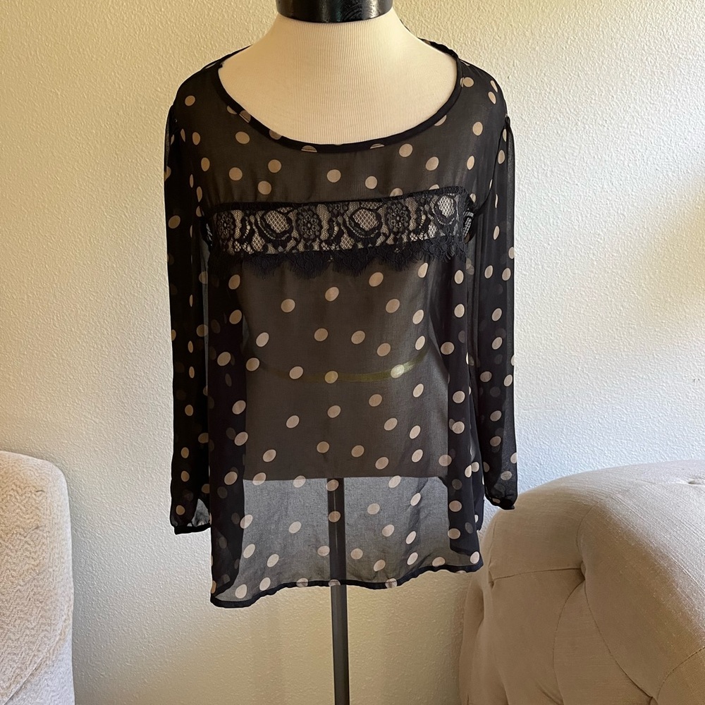 Sheer polka dot blouse by Forever 21